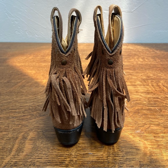 SMOKEY MOUNTAIN BROWN LEATHER FRINGE STUDDED COWGIRL COUNTRY WISTERIA BOOTS - Picture 3 of 16